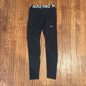 Nike Pro Black Leggings with White Accents